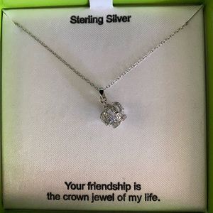 Silver Crown pendant necklace